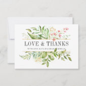 Wild Floral Green Foliage Weddenschap Hartelijk da Bedankkaart (Voorkant)