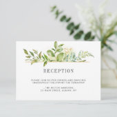 Wild Floral Green Foliage Weddenschap Reception Kaart (Staand voorkant)