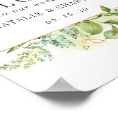 Wild Floral Green Foliage Welcome Weddenschap Poster (Hoek)