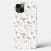 Wild Floral Pattern Monogram Case-Mate iPhone Case (Achterkant)