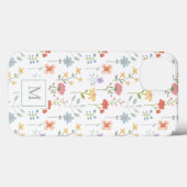 Wild Floral Pattern Monogram Case-Mate iPhone Case (Achterkant (horizontaal))