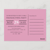 Wild Floral Wreath, Thanksgiving Party Invitation Briefkaart (Achterkant)
