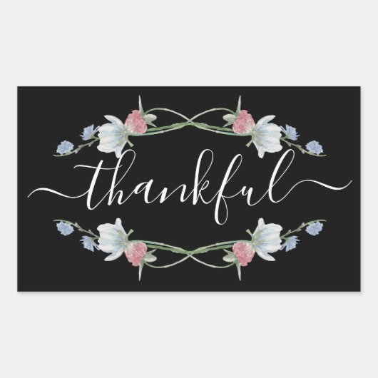 Wild Floral Wreath, Thanksgiving Rechthoekige Sticker (Voorkant)