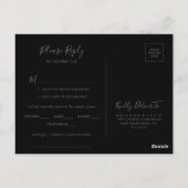 Wild Floral Zwart Menu Keuze RSVP Briefkaart (Achterkant)