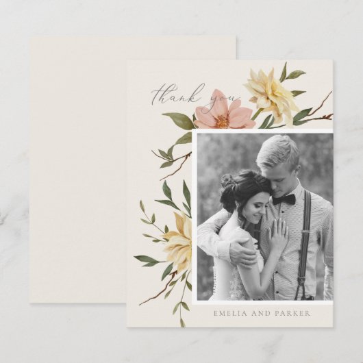 Wild Florals Dank je kaart (Voorkant / Achterkant)