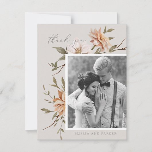 Wild Florals Dank je kaart (Voorkant)