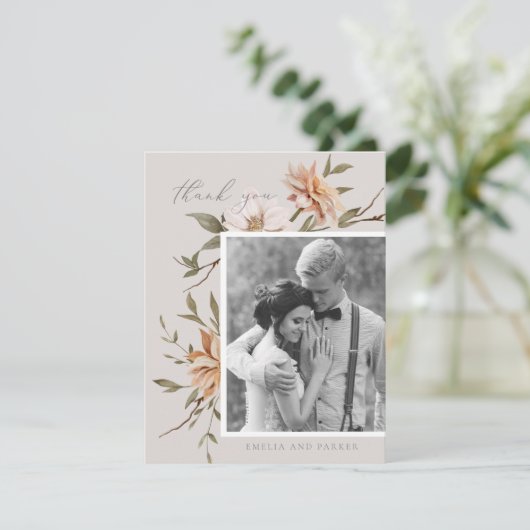 Wild Florals Dank je kaart (Staand voorkant)