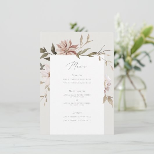 Wild Florals Menu Kaart (Staand voorkant)
