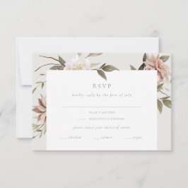 Wild Florals RSVP-kaart met Entrée Choice RSVP Kaartje