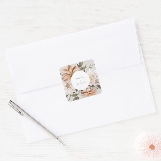 Wild Florals Square Sticker (Envelop)