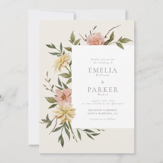 Wild Florals Uitnodiging (Voorkant)