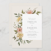 Wild Florals Uitnodiging (Voorkant / Achterkant)