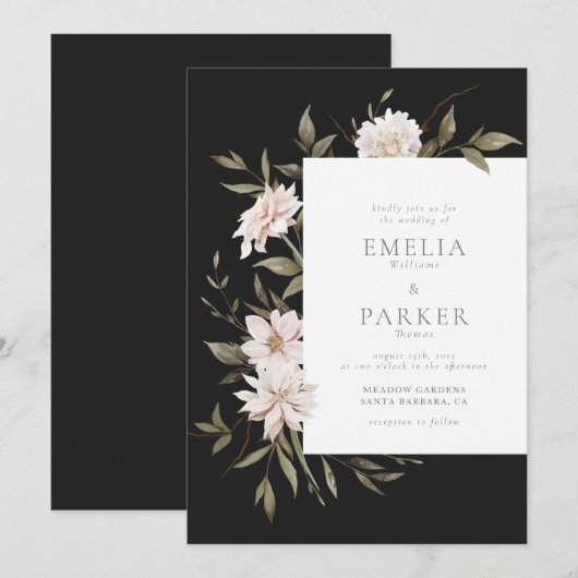 Wild Florals Uitnodiging (Voorkant / Achterkant)