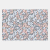 Wild Florals Wrapping Paper - Perzik en Blauw Trio (Voorkant)