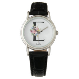 Wild Flower Alphabet E Watch Horloge