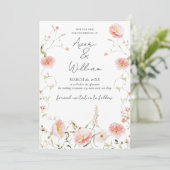 Wild Flower Aquarel Moderne Boho Huwelijk Save The Date (Staand voorkant)