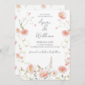 Wild Flower Aquarel Moderne Boho Huwelijk Save The Date (Voorkant / Achterkant)