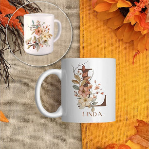 Wild Flower Autumn Garden Initiaal L Koffiemok