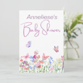 Wild Flower Baby shower Kaart (Staand voorkant)
