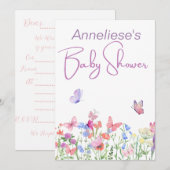 Wild Flower Baby shower Kaart (Voorkant / Achterkant)