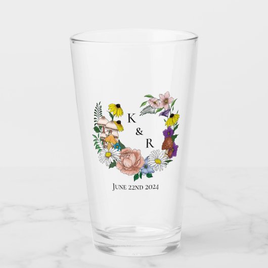 Wild Flower Bloemen Blauwe Paddenstoelen Glas (Voorkant)