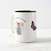 Wild flower blooming tweekleurige koffiemok (Voorkant links)