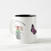 Wild flower blooming tweekleurige koffiemok (Voorkant links)