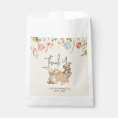 Wild Flower Boho Teddy Bear Baby shower Dank u Bedankzakje (Voorkant)