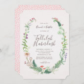 Wild Flower Brunch en Bubble Invitation Kaart (Voorkant / Achterkant)