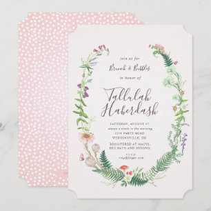 Wild Flower Brunch en Bubble Invitation Kaart