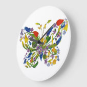 Wild Flower Butterfly Floral Bouquet Grote Klok (Hoek)