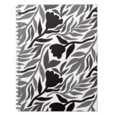 Wild Flower Cascade zwart en wit Notitieboek (Voorkant)