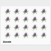 Wild Flower Clover Paarse Bud Ronde Sticker (Vel)