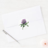 Wild Flower Clover Paarse Bud Ronde Sticker (Envelop)