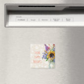 Wild Flower Design denkt dat Happy Thoughts Magnet (Insitu (Vaatwasser))