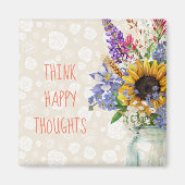 Wild Flower Design denkt dat Happy Thoughts Magnet (Voorkant)