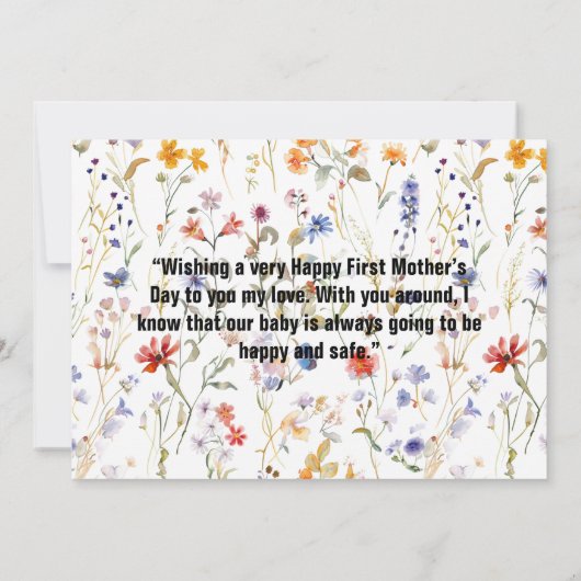 Wild flower elegant Eerste Moederdag Foto Bedankkaart (Achterkant)