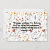 Wild flower elegant Eerste Moederdag Foto Bedankkaart (Achterkant)