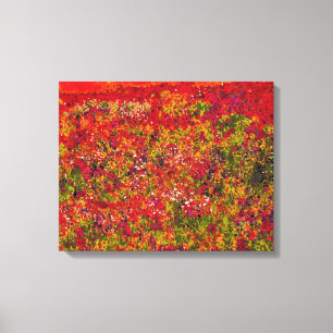 Wild Flower Field Painting - Wrapped canvas