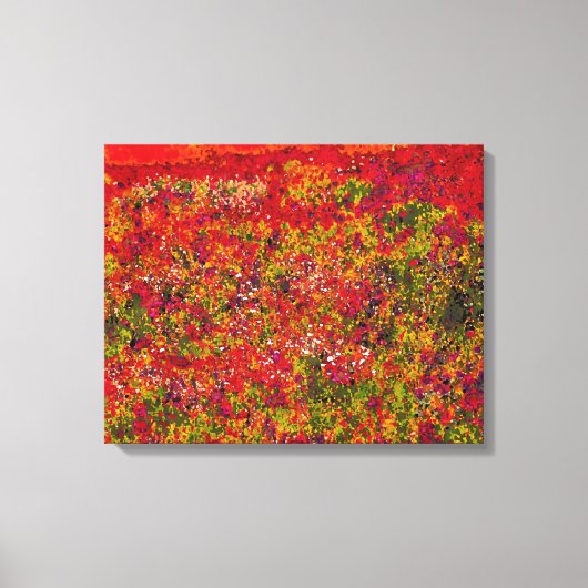 Wild Flower Field Painting - Wrapped canvas Afdruk (Voorkant)