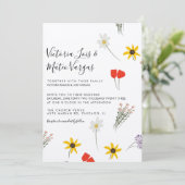 Wild Flower Floral Greenery Wedding Beige Kaart (Staand voorkant)