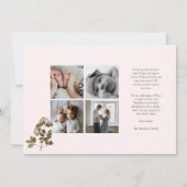 Wild Flower Frame New Baby Birth Announcement Aankondiging (Achterkant)