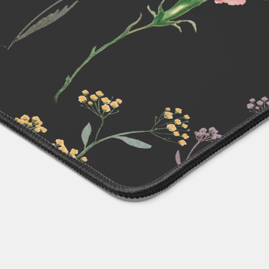 Wild Flower geperste bloemnaam Desk Mat (Hoek)