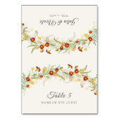 Wild Flower Marigold Foliage Wedding Place Card Kaart (Voorkant)