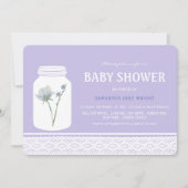 Wild Flower Mason Jar en Lace Baby shower Kaart (Voorkant)