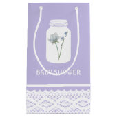 Wild Flower Mason Jar en Lace Baby shower Klein Cadeauzakje (Voorkant)