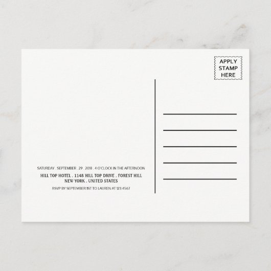 Wild Flower Mason Jar en Lace Baby shower Uitnodiging Briefkaart (Achterkant)