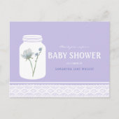 Wild Flower Mason Jar en Lace Baby shower Uitnodiging Briefkaart (Voorkant)