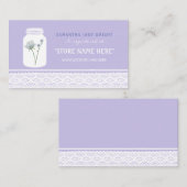 Wild Flower Mason Jar en Lace Gift Registry Informatiekaartje (Voorkant / Achterkant)