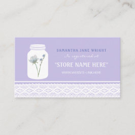 Wild Flower Mason Jar en Lace Gift Registry Informatiekaartje